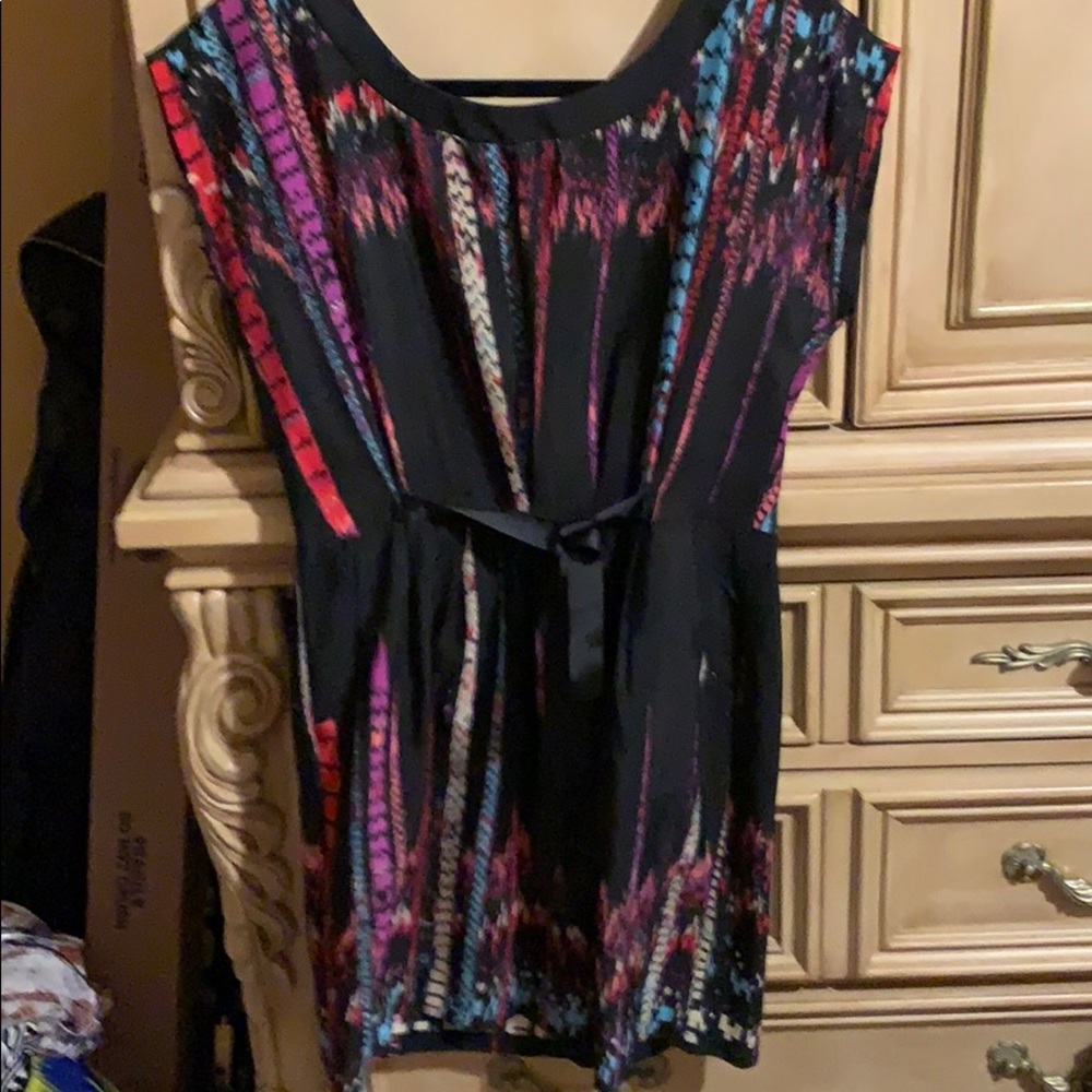 Black with different colors dress